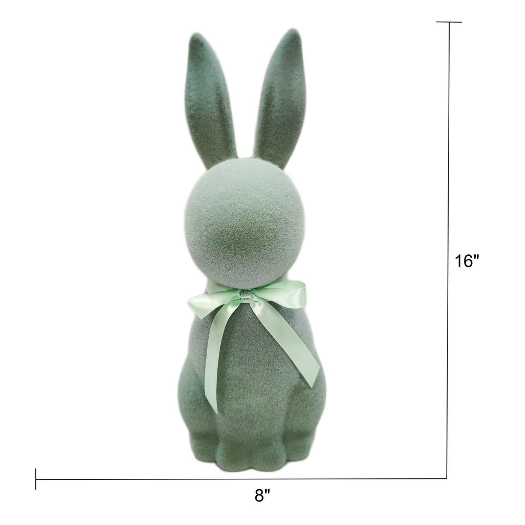 Flocked Bunny Tabletop Decoration, Green, 16", Easter by Way To Celebrate