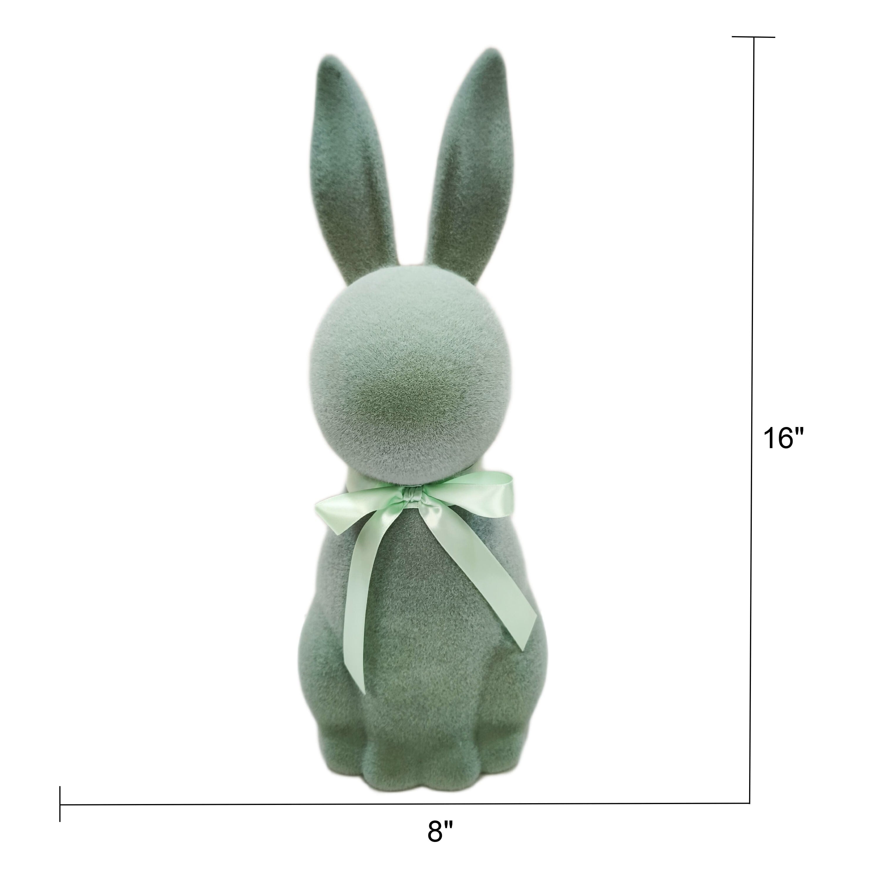 Flocked Bunny Tabletop Decoration, Green, 16", Easter by Way To Celebrate