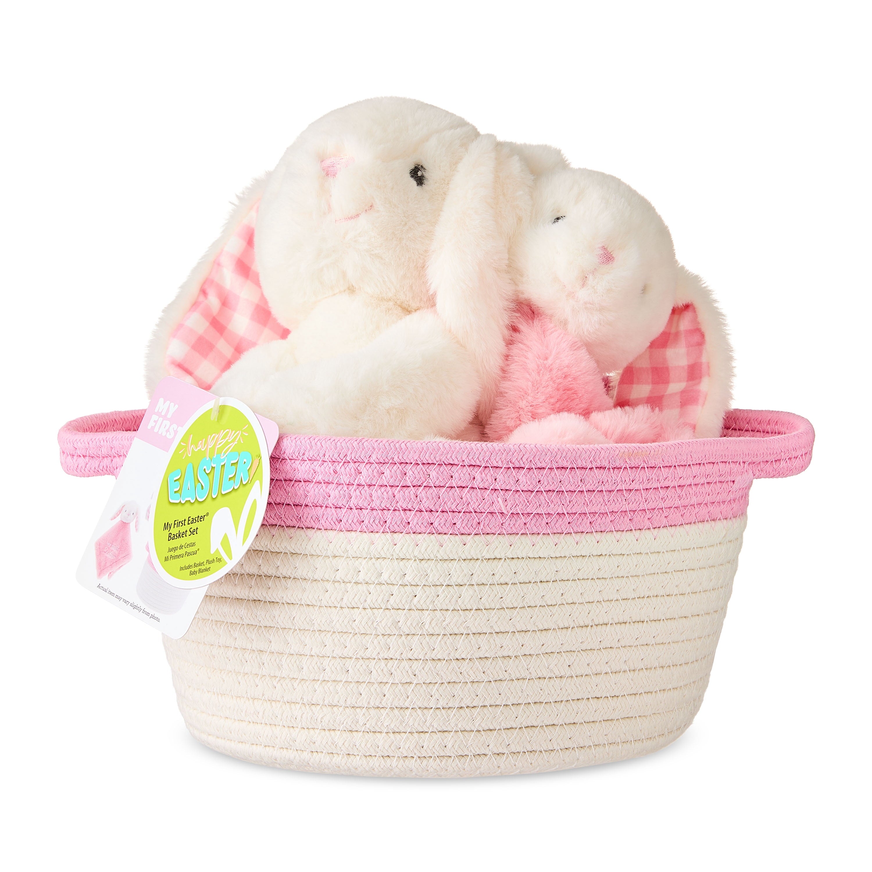 My First Easter Basket Set, Pink and White, 3 Pieces, Easter by Way To Celebrate