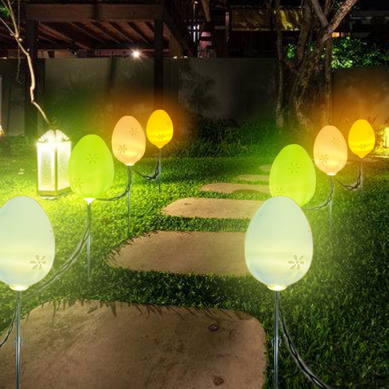 XGFHYJEH Easter Decoration, Solar Easter Lights, Easter Eggs Led String Light, Easter Decorations Outdoors, Easter Yard Decor