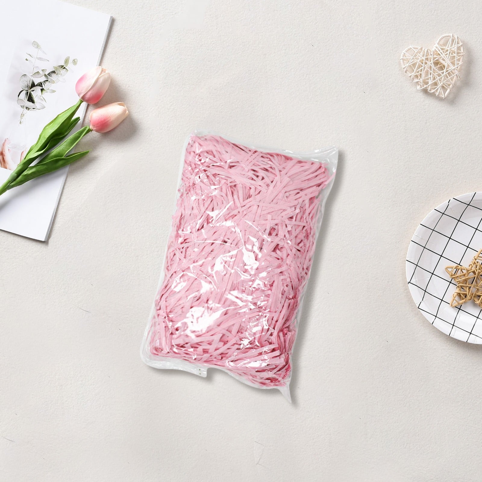 100g Easter Basket Filler Crinkle Cut Paper Shred Easter Grass Packing Grass Cushion Paper Streamer for Wedding Birthday Bridesmaid Engagement Craft Gift Boxes Bags Basket Filler Decoration