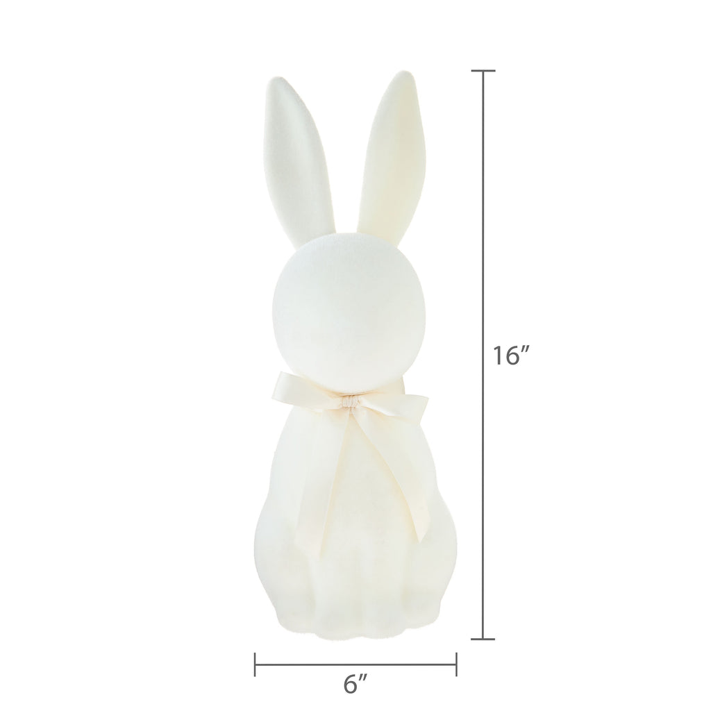 Flocked Bunny Tabletop Decoration, Cream, 16", Easter by Way To Celebrate