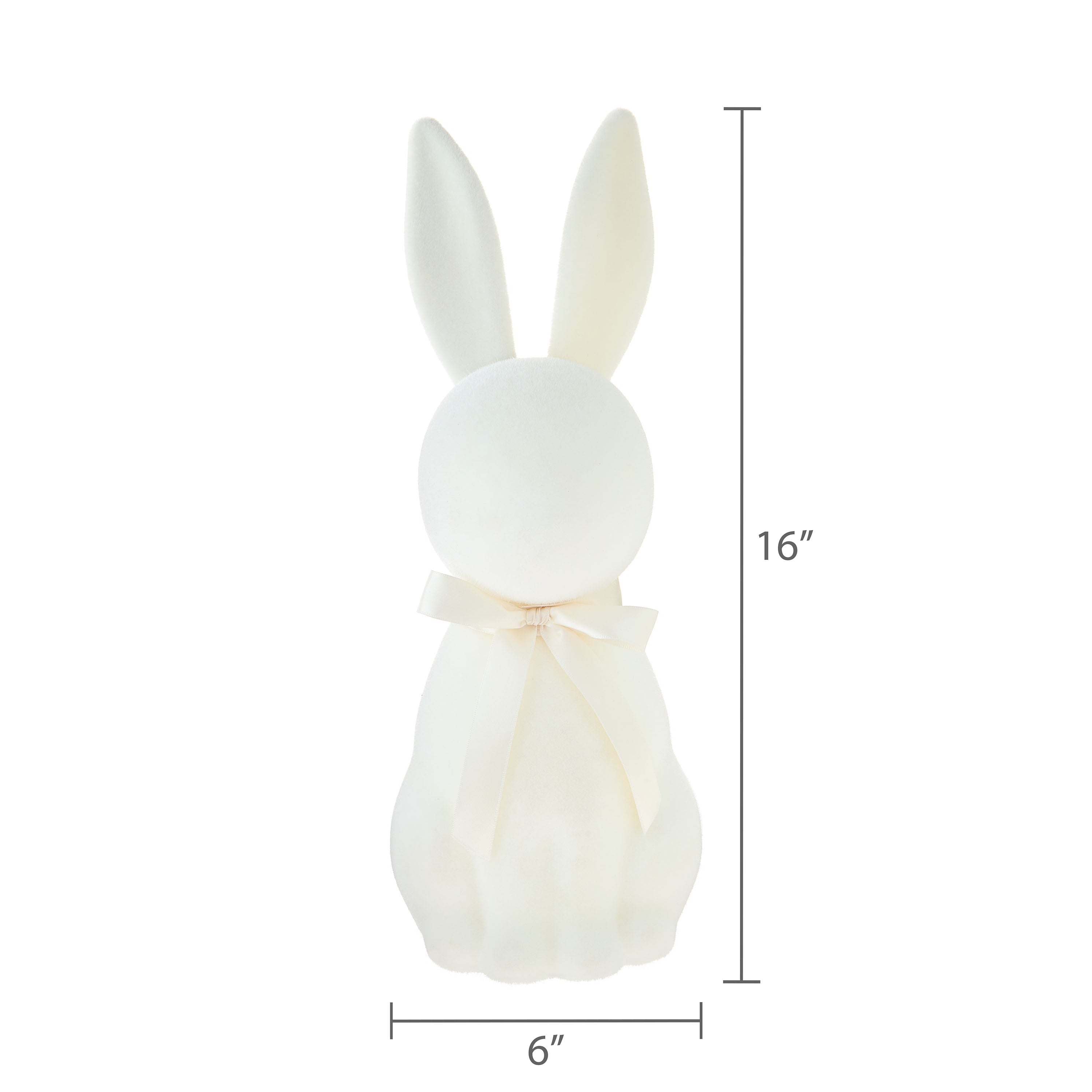 Flocked Bunny Tabletop Decoration, Cream, 16", Easter by Way To Celebrate
