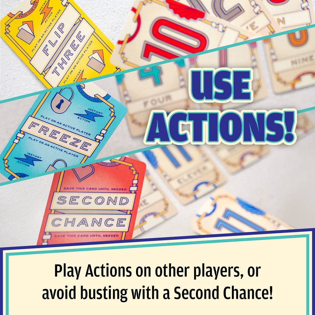 Flip 7, The Ultimate Blend of Press Your Luck and Strategy, Fast-Paced Addictive Card Game, Quick to Learn and Easy to Teach, Perfect for Game Nights, 3+ Players, Ages 8 & Up, by USAopoly