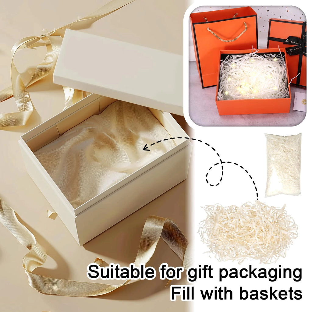 Wavy Shredded Paper Filler, Gift Box Shredded Paper Stuffing, Easter Grass Paper, Suitable For Gift Wrapping And Basket Filling. (Fluorescence Yellow)