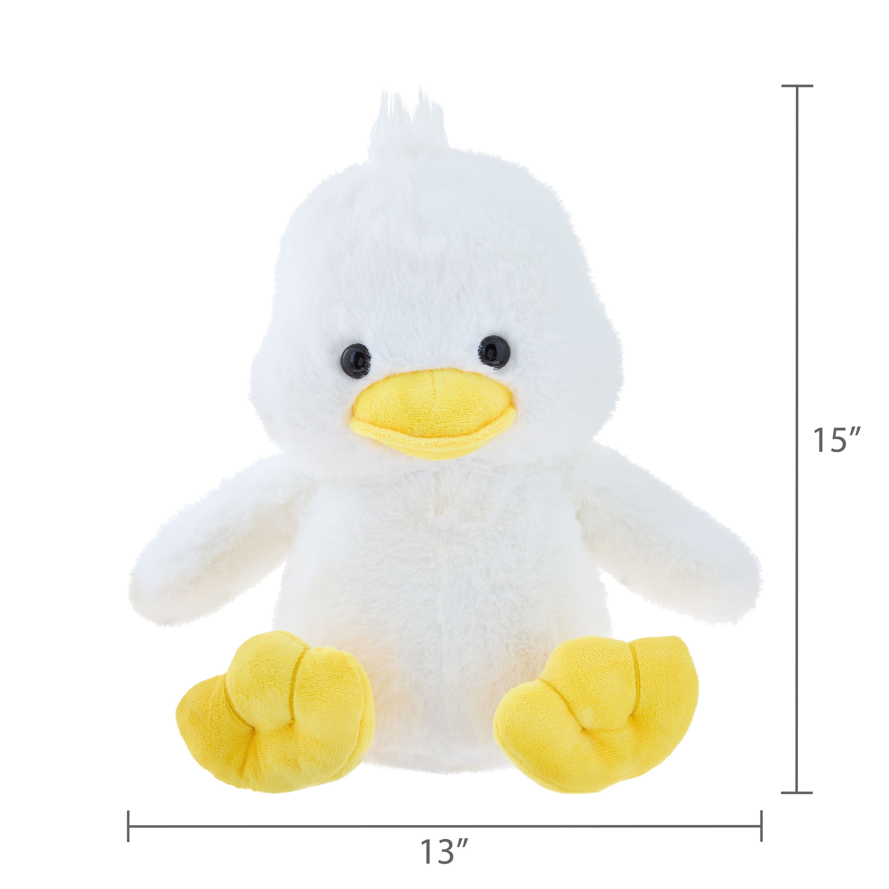 Duck Plush, Yellow and White, 15", Easter by Way To Celebrate