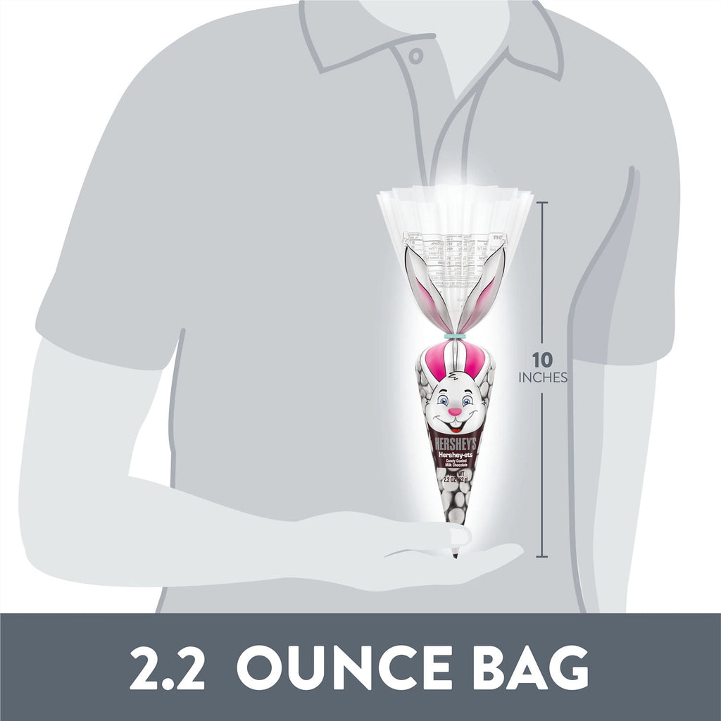 HERSHEY'S HERSHEY-ETS Candy Coated Milk Chocolate, Easter Candy Carrot Bag, 2.2 oz