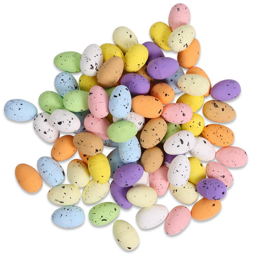 100 Pcs Foam Easter Egg Decoration DIY Eggs 1.8 X 1.2cm Artificial Foam Bird Eggs Garden Bird Nest Decor Easter Party Decorations Home Decor