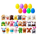 24 Pack Prefilled Easter Eggs with Plush Animal Toys, Filled Easter Eggs for Egg Hunt, Basket Stuffers Fillers, Classroom Prize Supplies, Prefilled Easter Egg with Toys