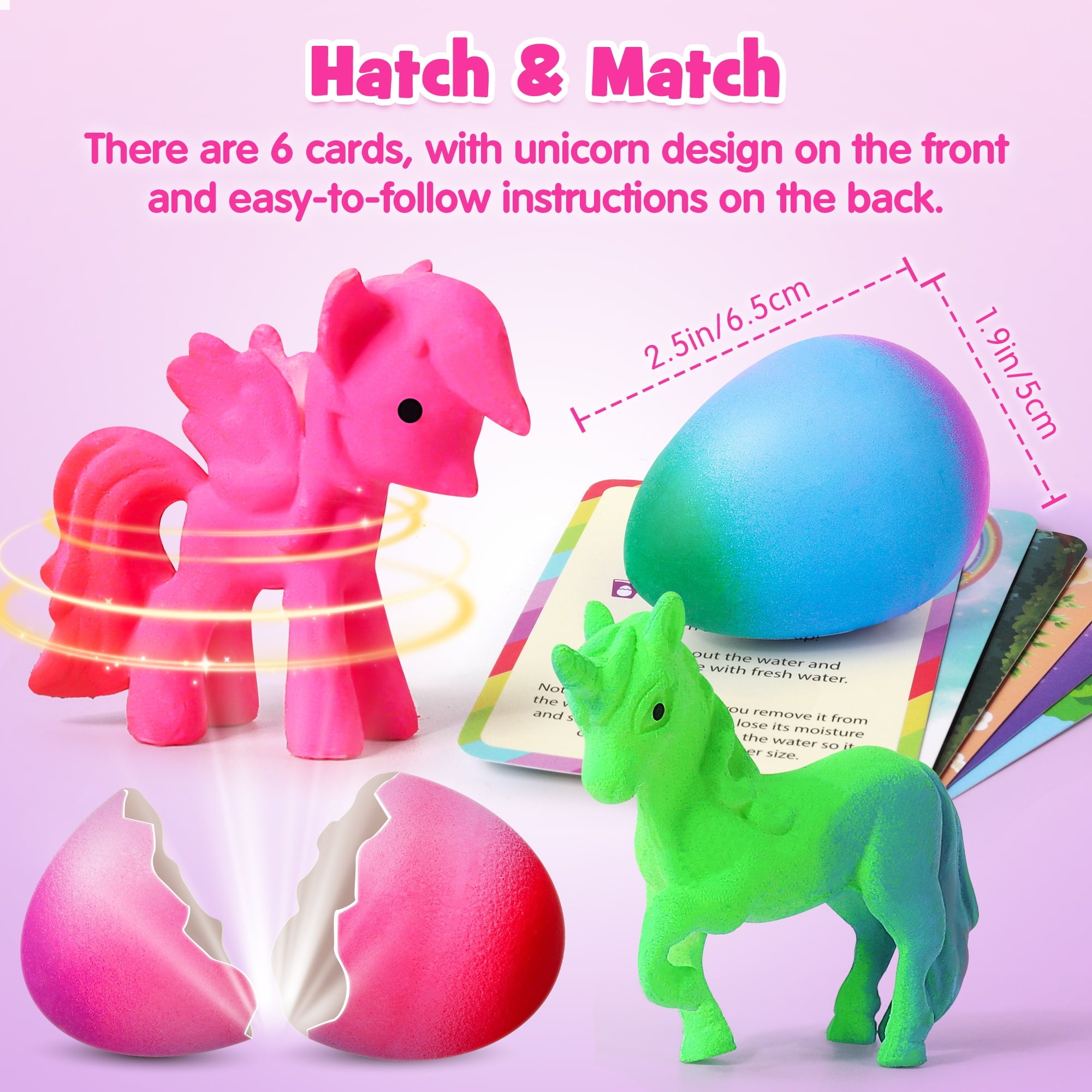 Mocoosy Unicorn Hatching Eggs for Kids, 6 Pack Unicorn Toys Surprise Grows 600%, Birthday Easter Basket Stuffers Crafts Gift for Kids 4-8, Party Favors for Kids  Girl Gifts for Ages 3 4 5 6 7 8
