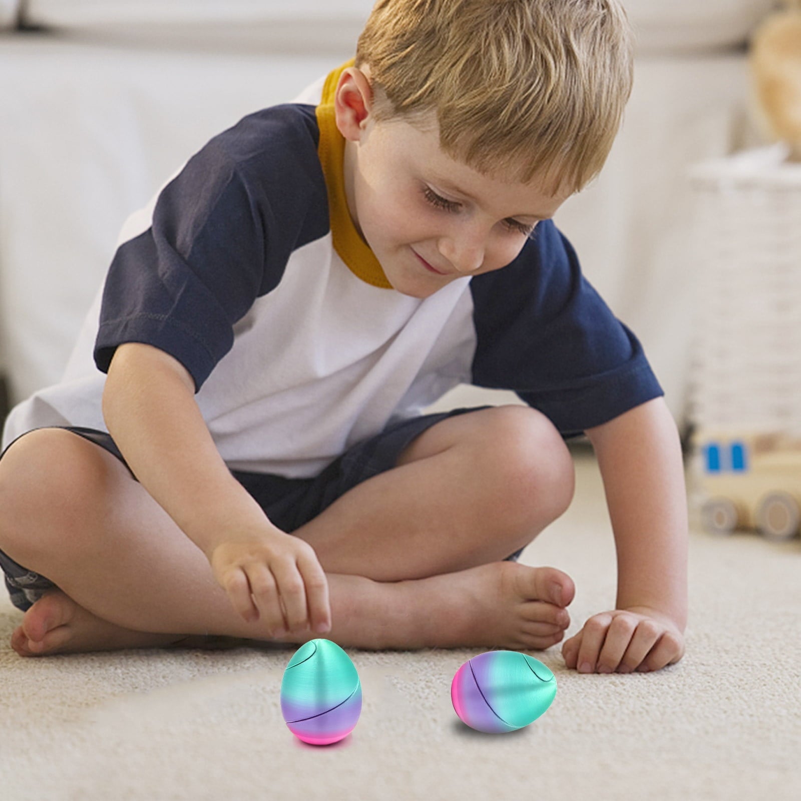 Easter Eggs, Spiral Fidget Easter Toy Egg Relax Anxiety Toy Basket Stuffer Filler, Gift for Family Travel Games Classroom Prize