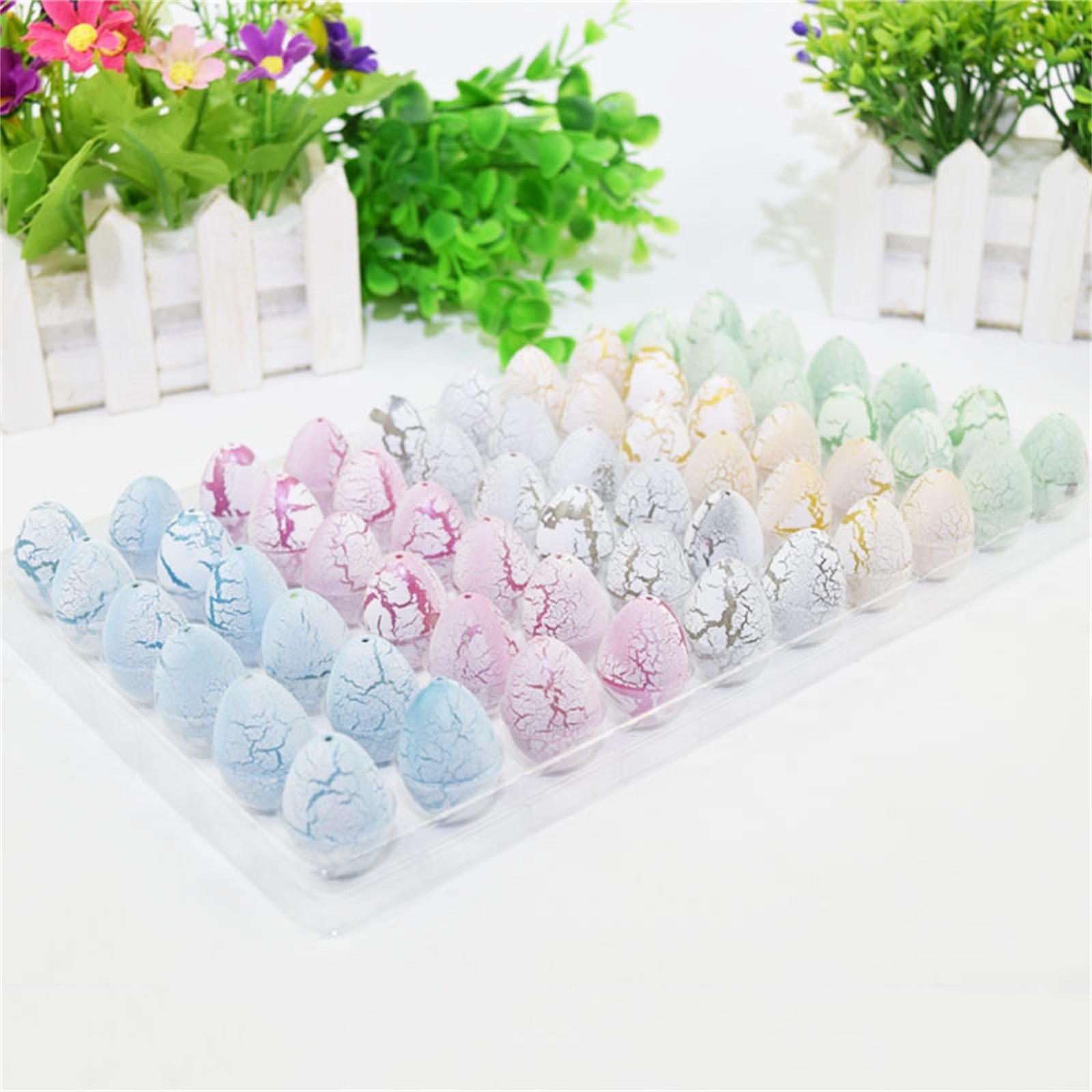 Yyuenw 60 Pcs Dinosaur Eggs Easter Gifts Hatching Dinosaur Egg Grow in Water Easter Basket Stuffers Filler for Kids Toddlers Boys Girls Indoor Outdoor Easter Hunt, Classroom Prize Supplies Toy