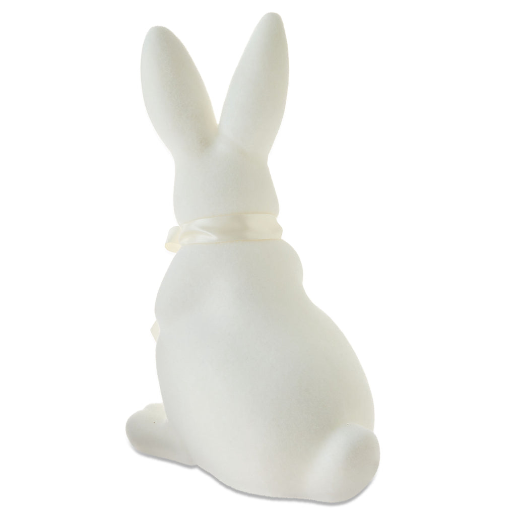 Flocked Sitting Bunny Tabletop Decoration, Cream, 17", Easter by Way To Celebrate