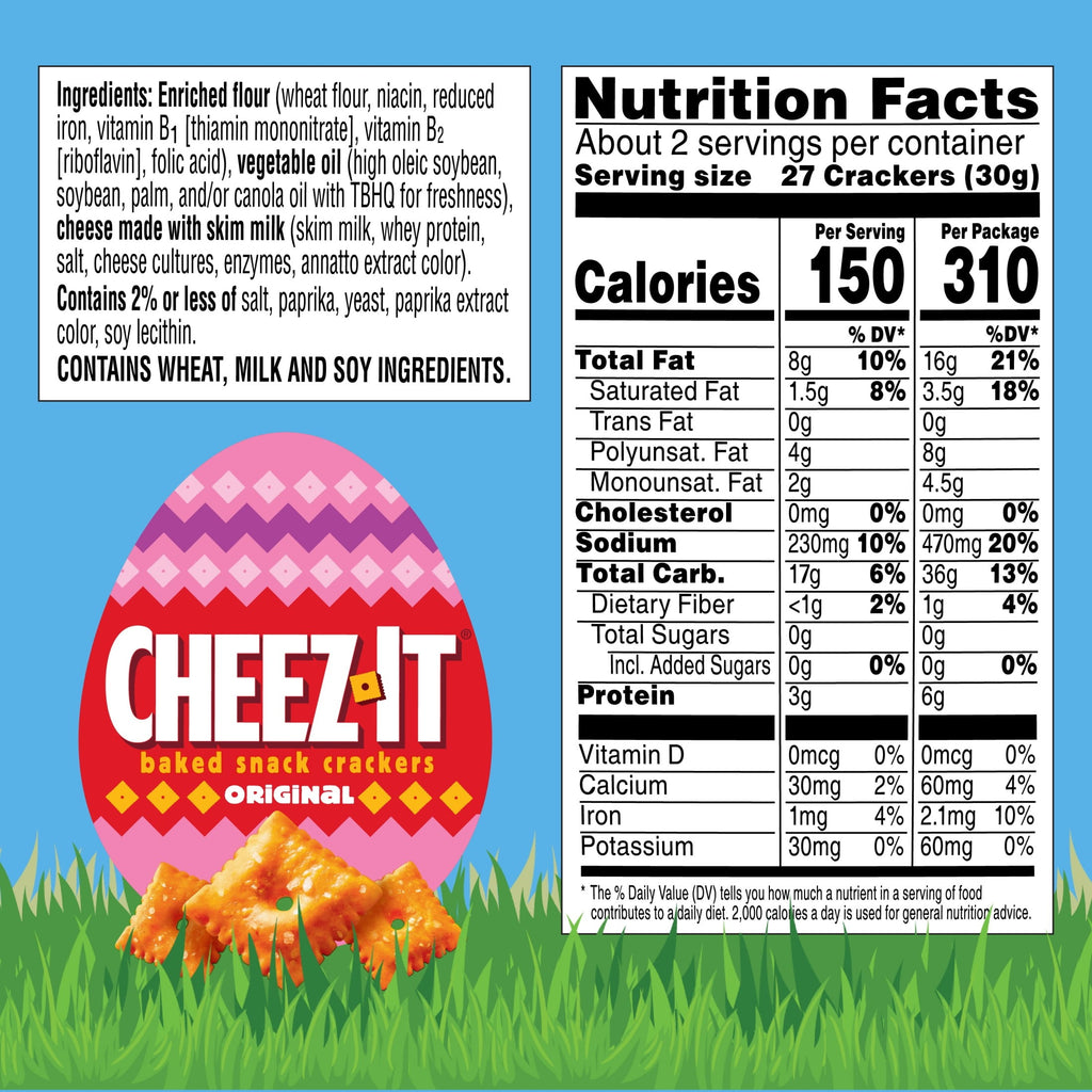 Cheez-It Original Baked Snack Crackers, Easter Snacks, 2.2 oz