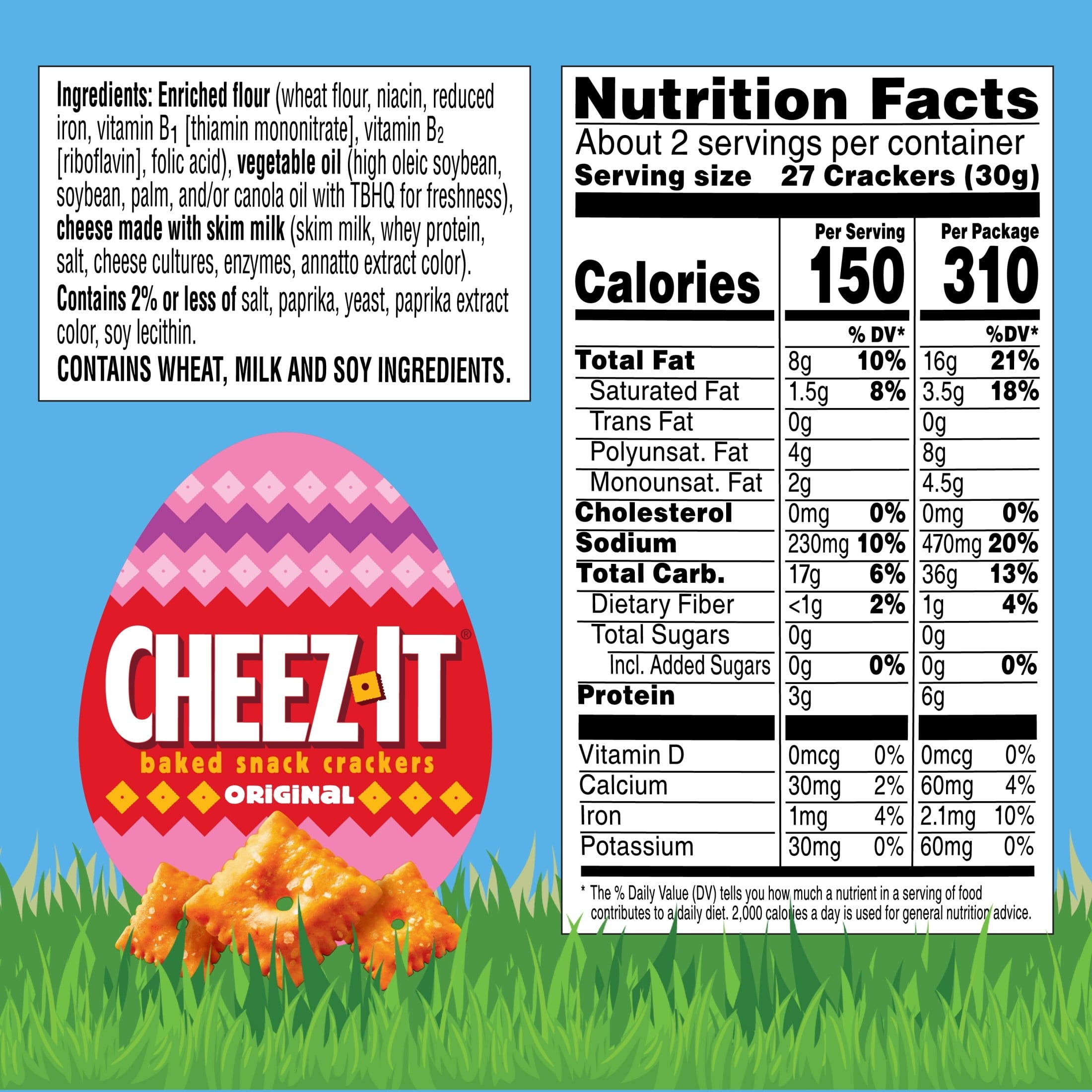 Cheez-It Original Baked Snack Crackers, Easter Snacks, 2.2 oz