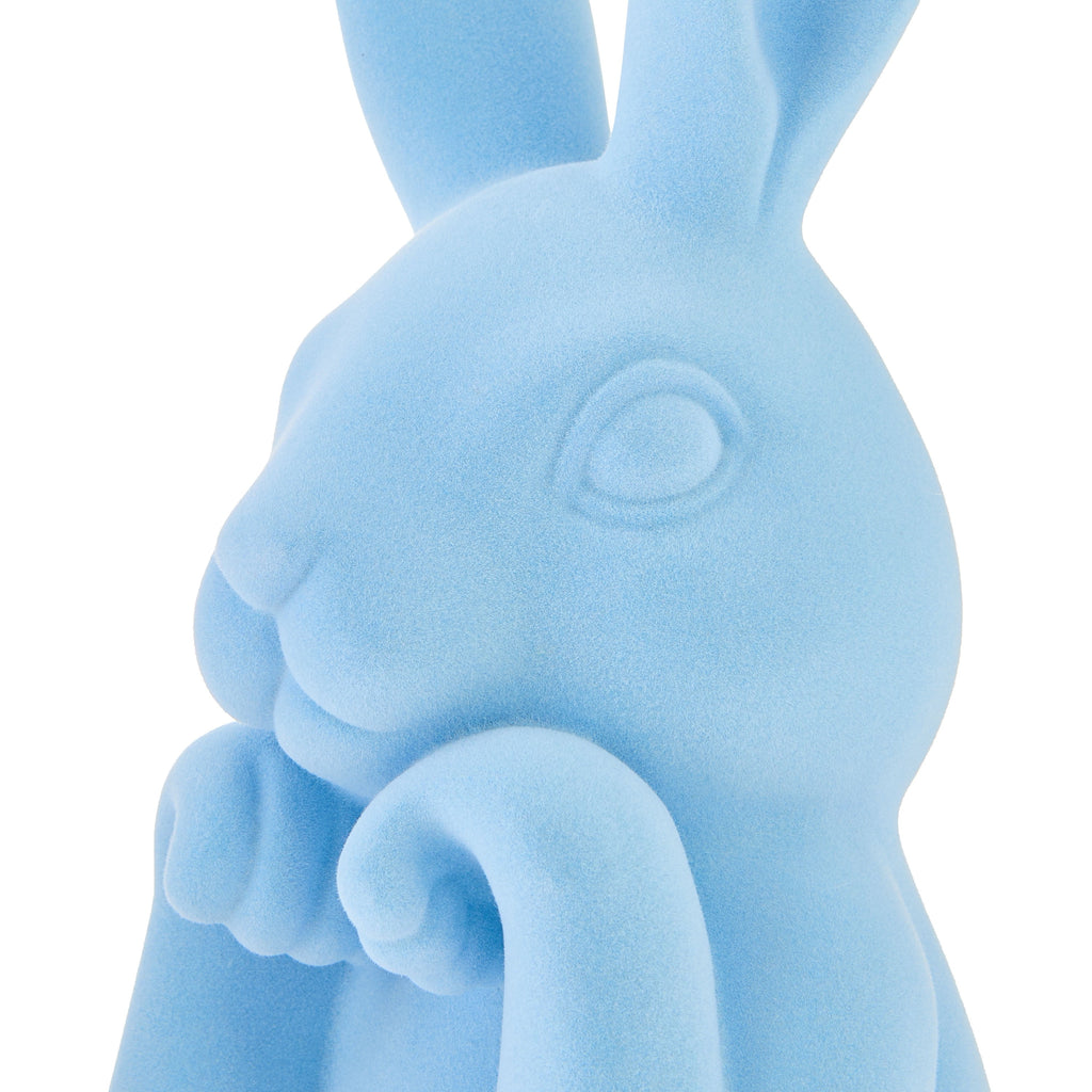 Flocked Bunny Bust Tabletop Decoration, Blue, 12.5", by Way To Celebrate