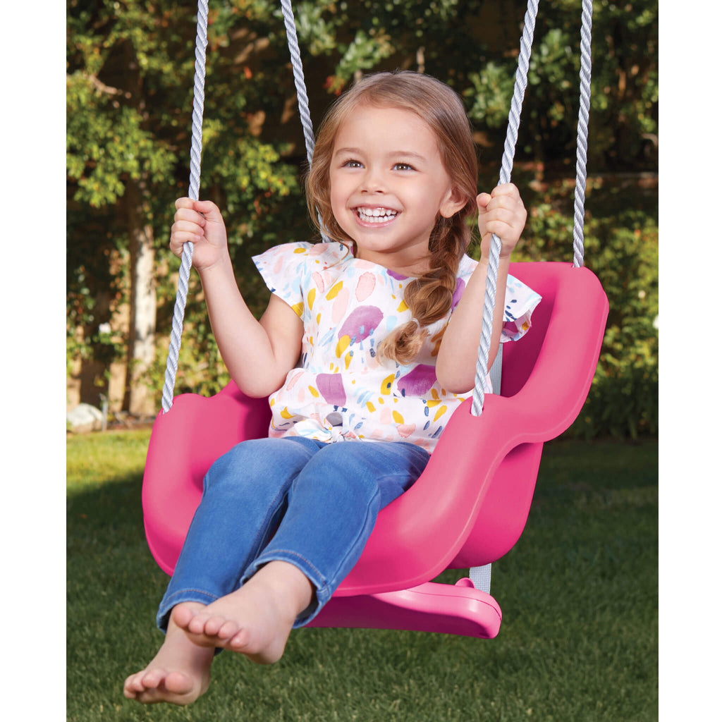Little Tikes 2-in-1 Snug and Secure Swing, High Back Swing, Magenta