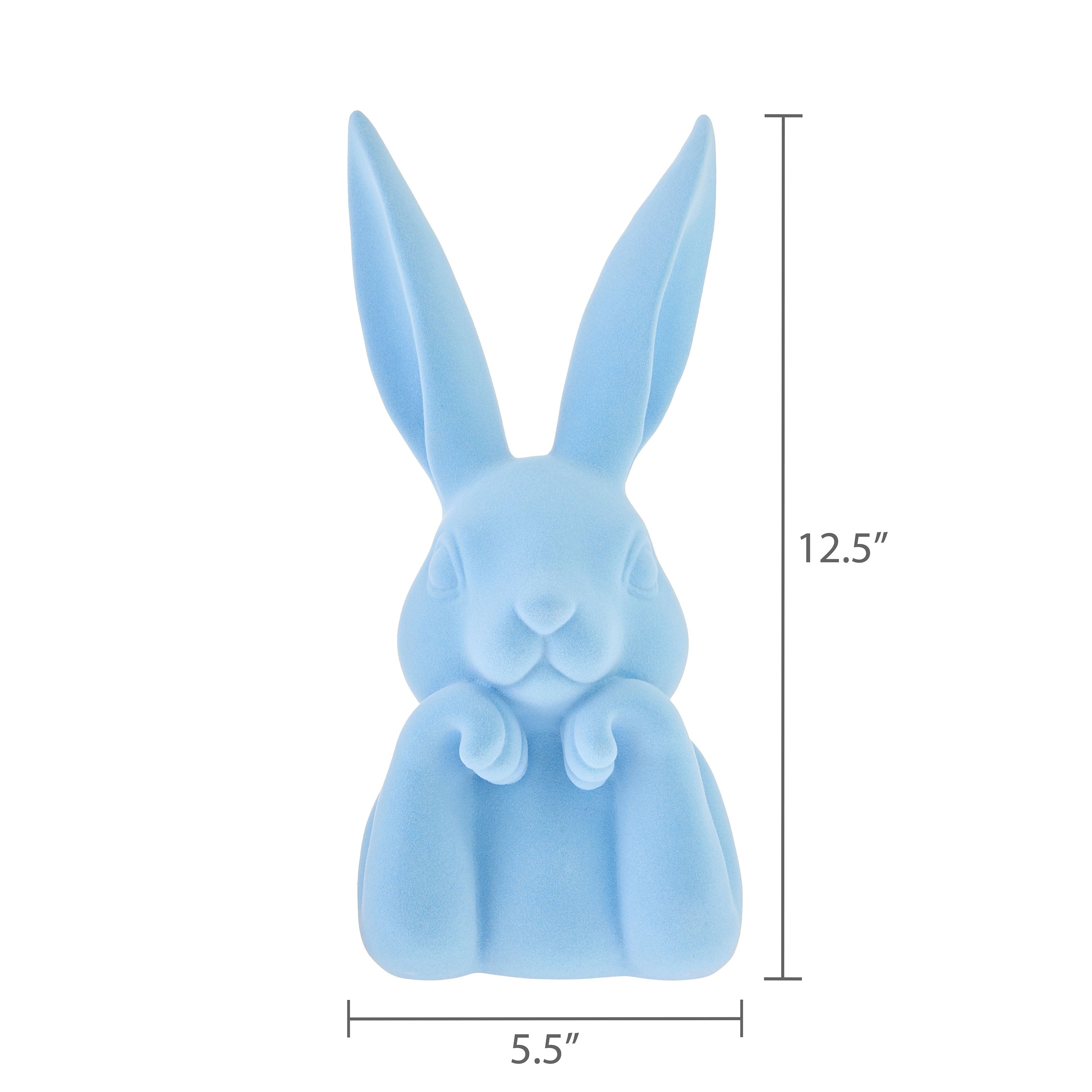 Flocked Bunny Bust Tabletop Decoration, Blue, 12.5", by Way To Celebrate