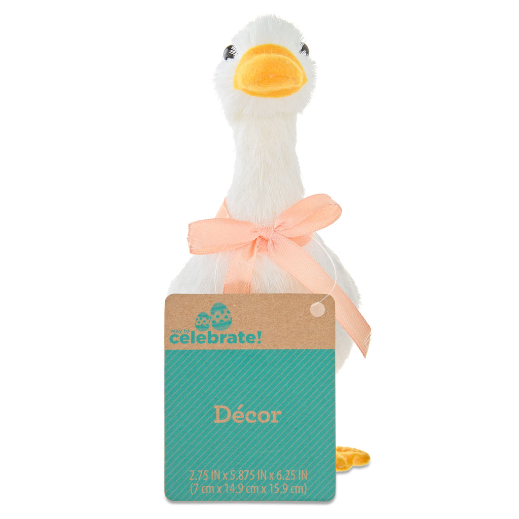 Duck Tabletop Decoration, White and Peach, 6.5", Easter by Way To Celebrate