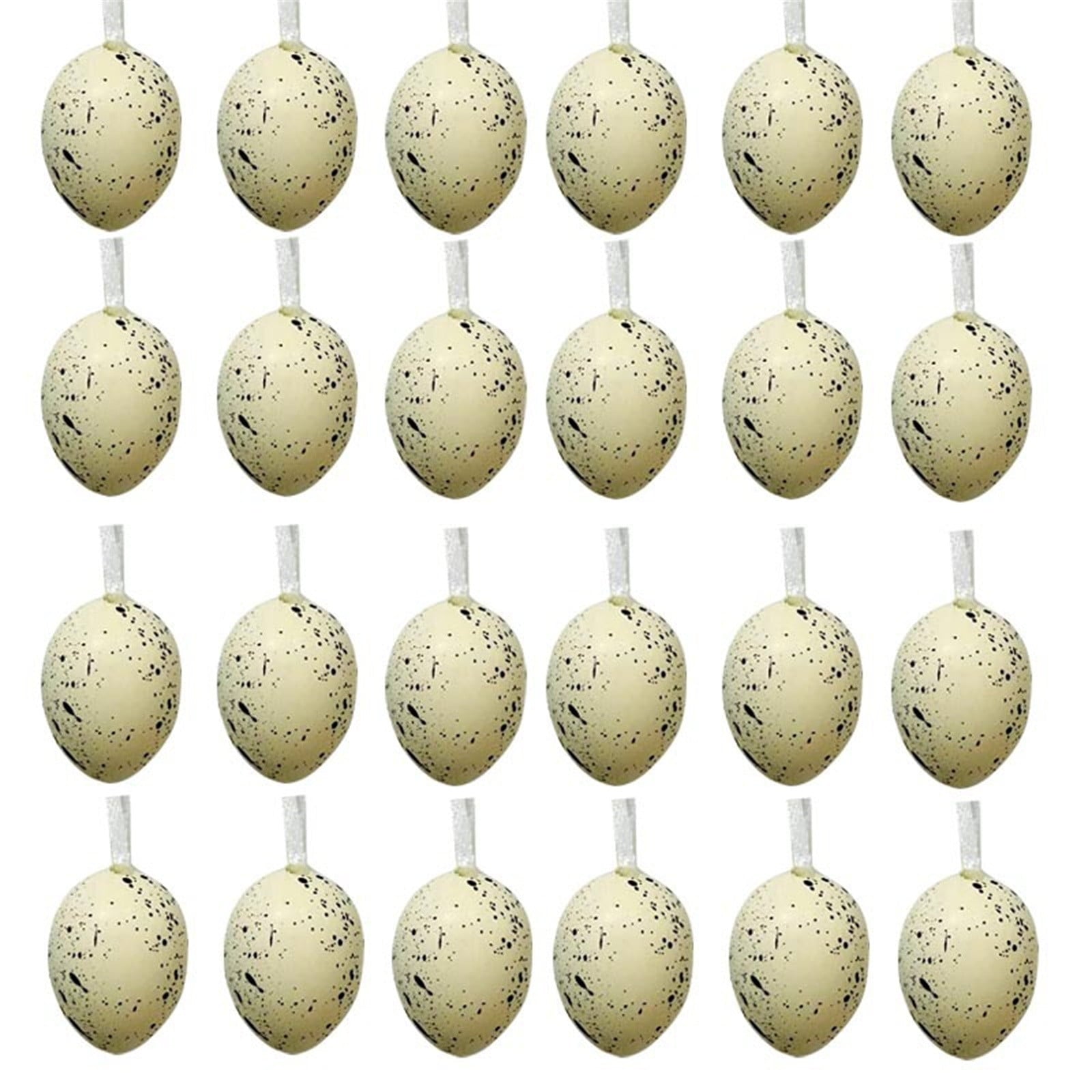 Tarmeek 24pcs Hanging Easter Eggs, 1.57 Inch Painted Plastic Easter Decor Ornaments with Loops for Tree & Wreath Decor, Multicolor Easter Decorations Spring Set for Easter Hunt Easter Basket Stuffers