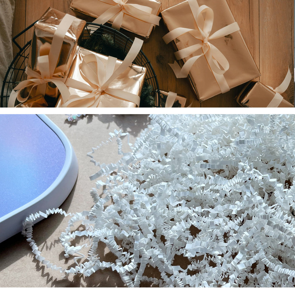 1 LB White Crinkle Paper Shred Filler for Gift Baskets Bags and Boxes DIY Package Packing Crepe Papers