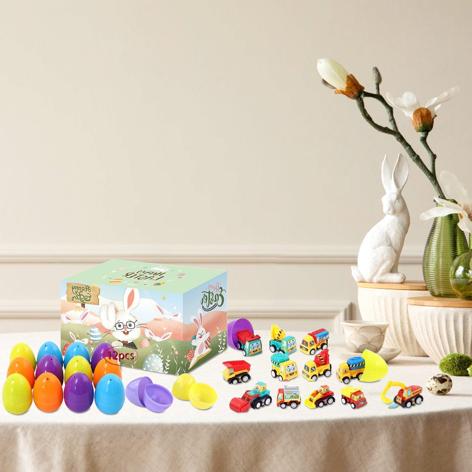 MeetYTOYS 24 Pack Prefilled Easter Eggs -Christmas Gifts Toy Filled Bulk Plastic Eggs for Kids, Bulk Prefilled Easter Eggs Toys
