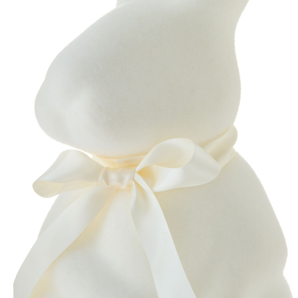 Flocked Sitting Bunny Tabletop Decoration, Cream, 17", Easter by Way To Celebrate