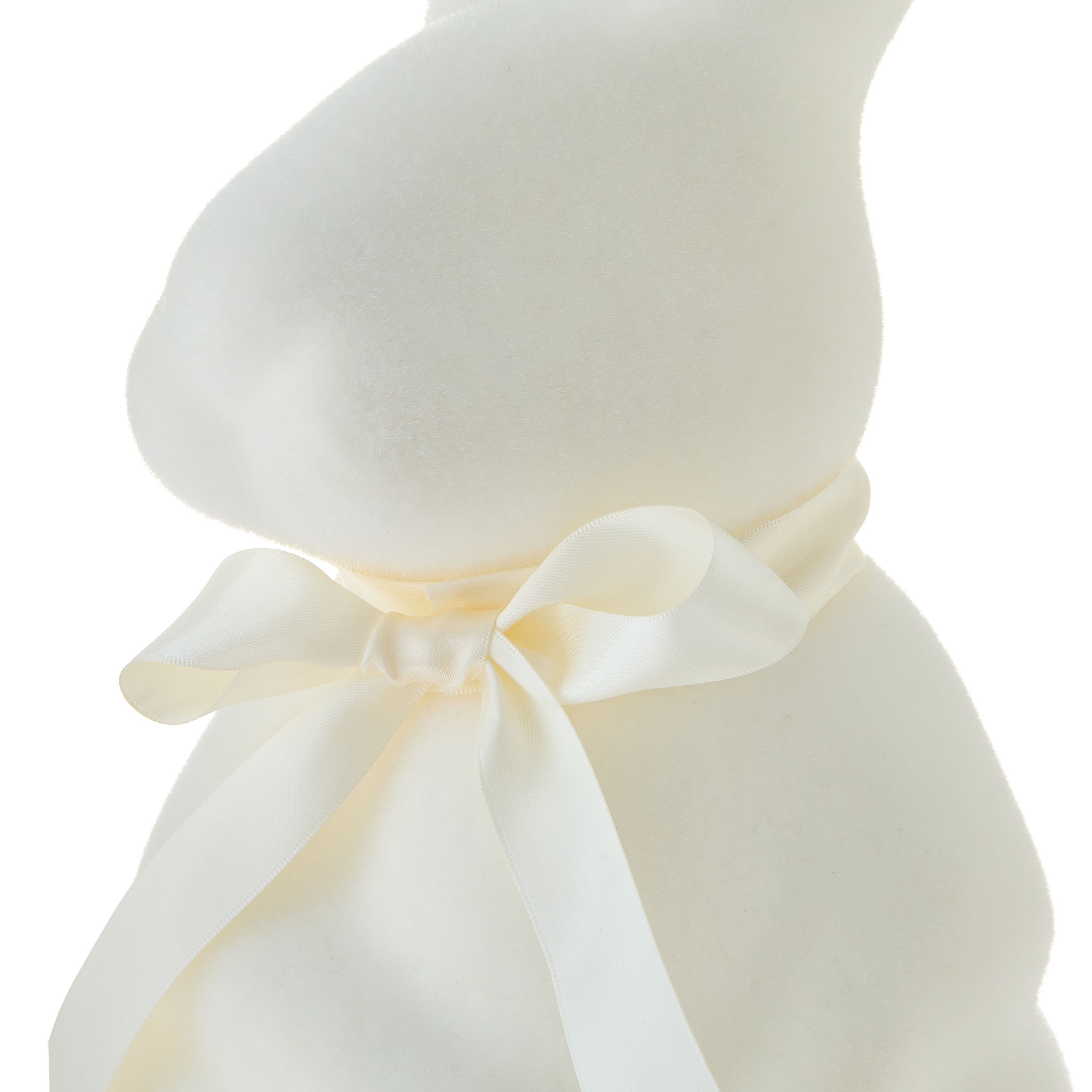 Flocked Sitting Bunny Tabletop Decoration, Cream, 17", Easter by Way To Celebrate