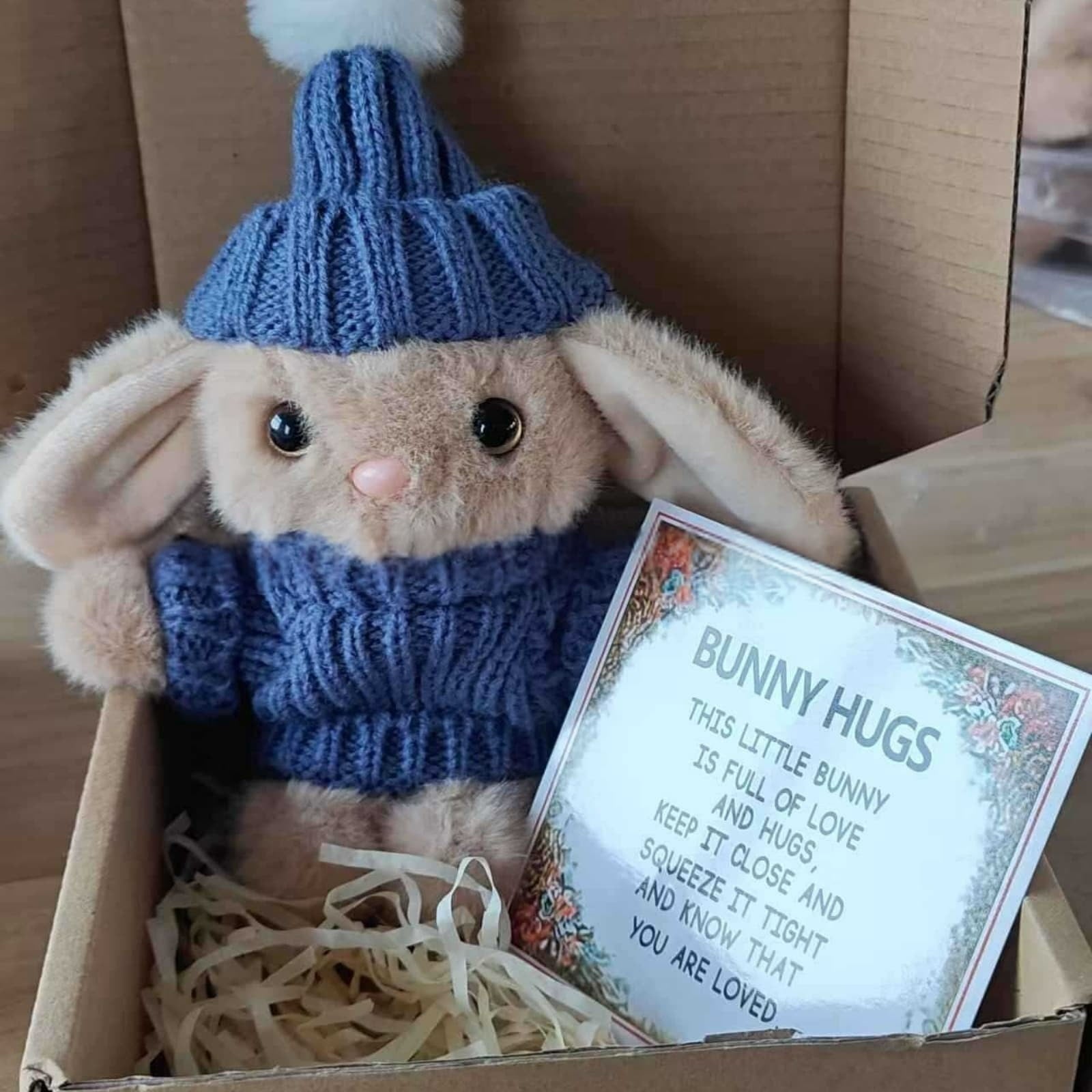2026 New Huggable Rabbit Easter Gift Set Handmade Soft Plush Rabbit Mini Huggable Rabbit Gift Box Easter Basket Stuffing Rabbit Unisex Birthday Gift