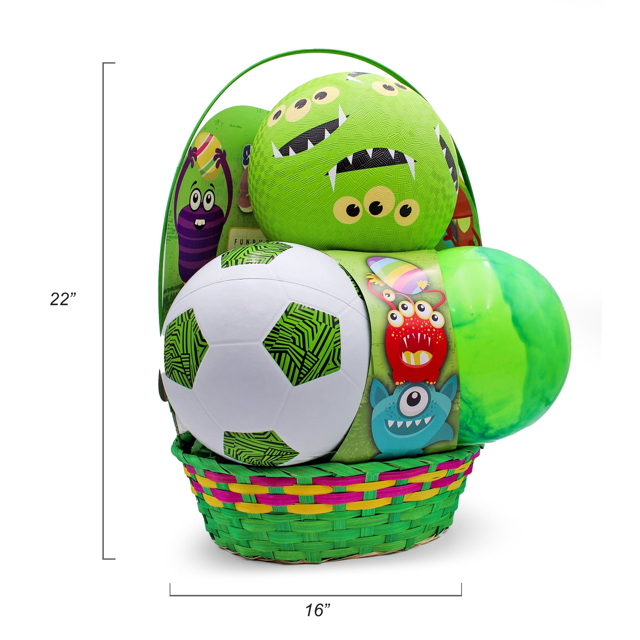 3 Ball Monster Ball Prefilled Easter Basket, by Megatoys