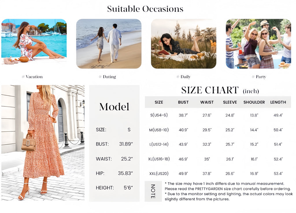 PRETTYGARDEN Women's Floral Maxi Dress Spring Long Sleeve V Neck Casual A Line Long Flowy Boho Party Dresses