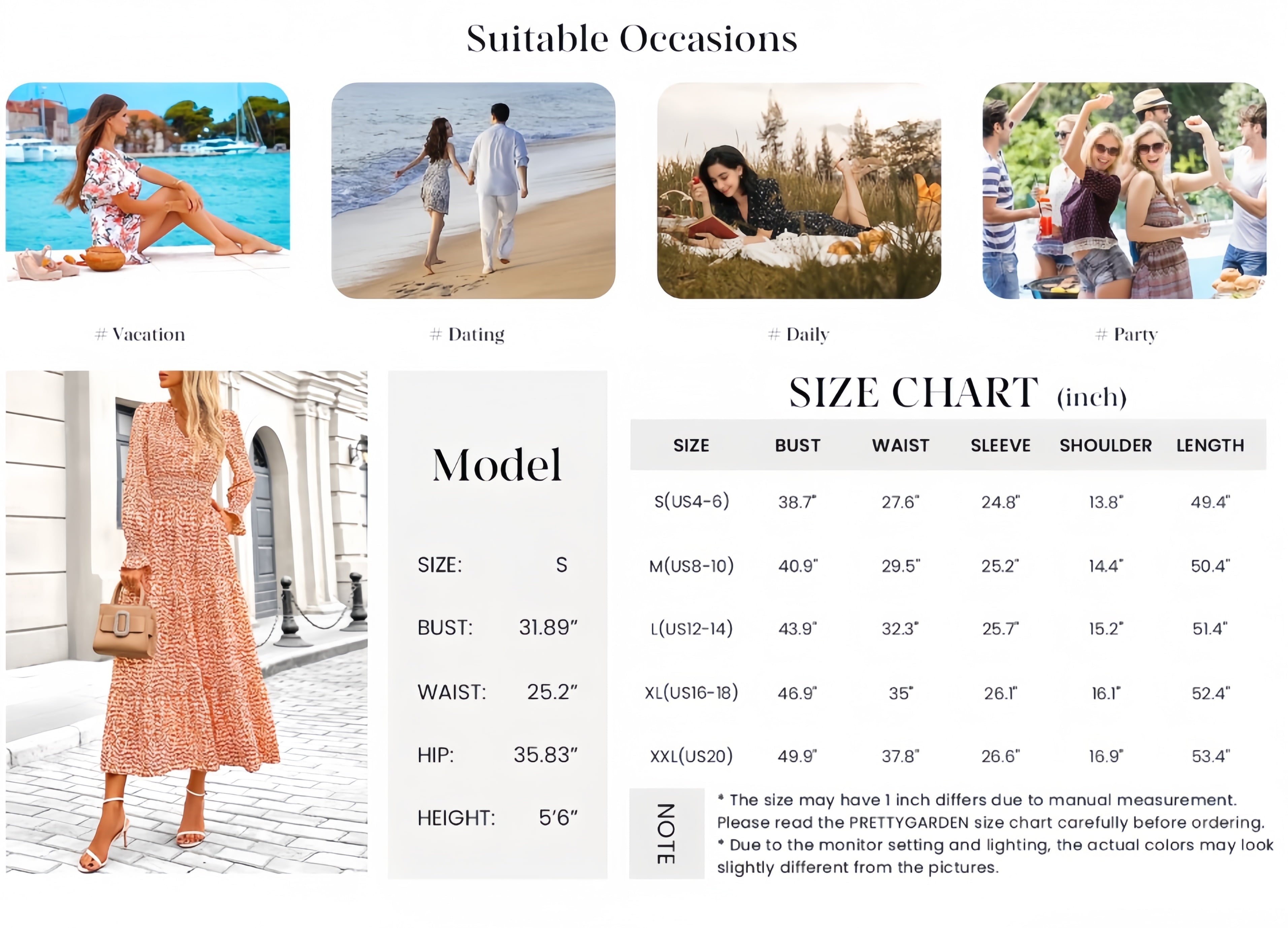 PRETTYGARDEN Women's Floral Maxi Dress Spring Long Sleeve V Neck Casual A Line Long Flowy Boho Party Dresses