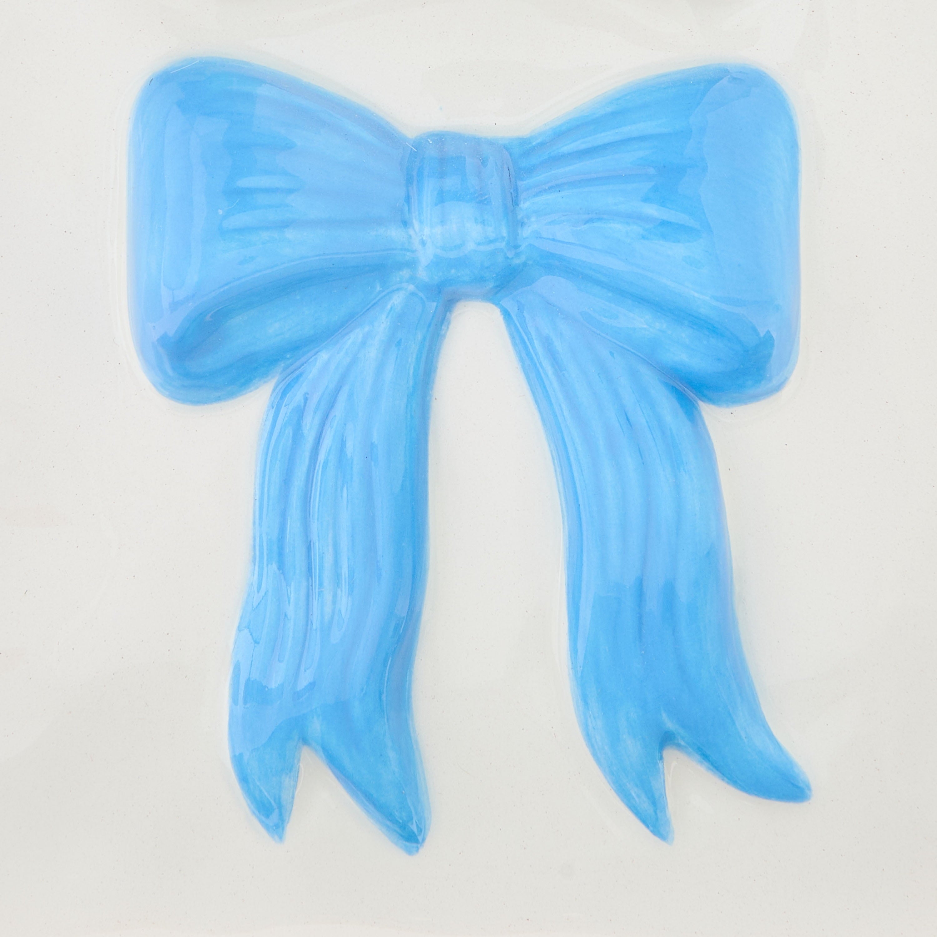 Ceramic Bag Vase with Bow, Cream and Blue, 6.5", Valentine's Day by Way To Celebrate