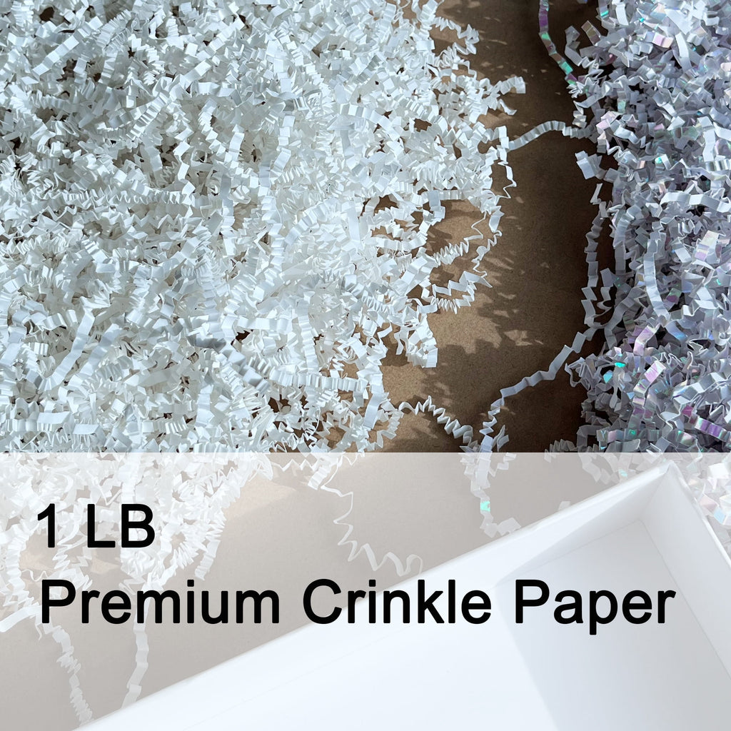 1 LB White Crinkle Paper Shred Filler for Gift Baskets Bags and Boxes DIY Package Packing Crepe Papers