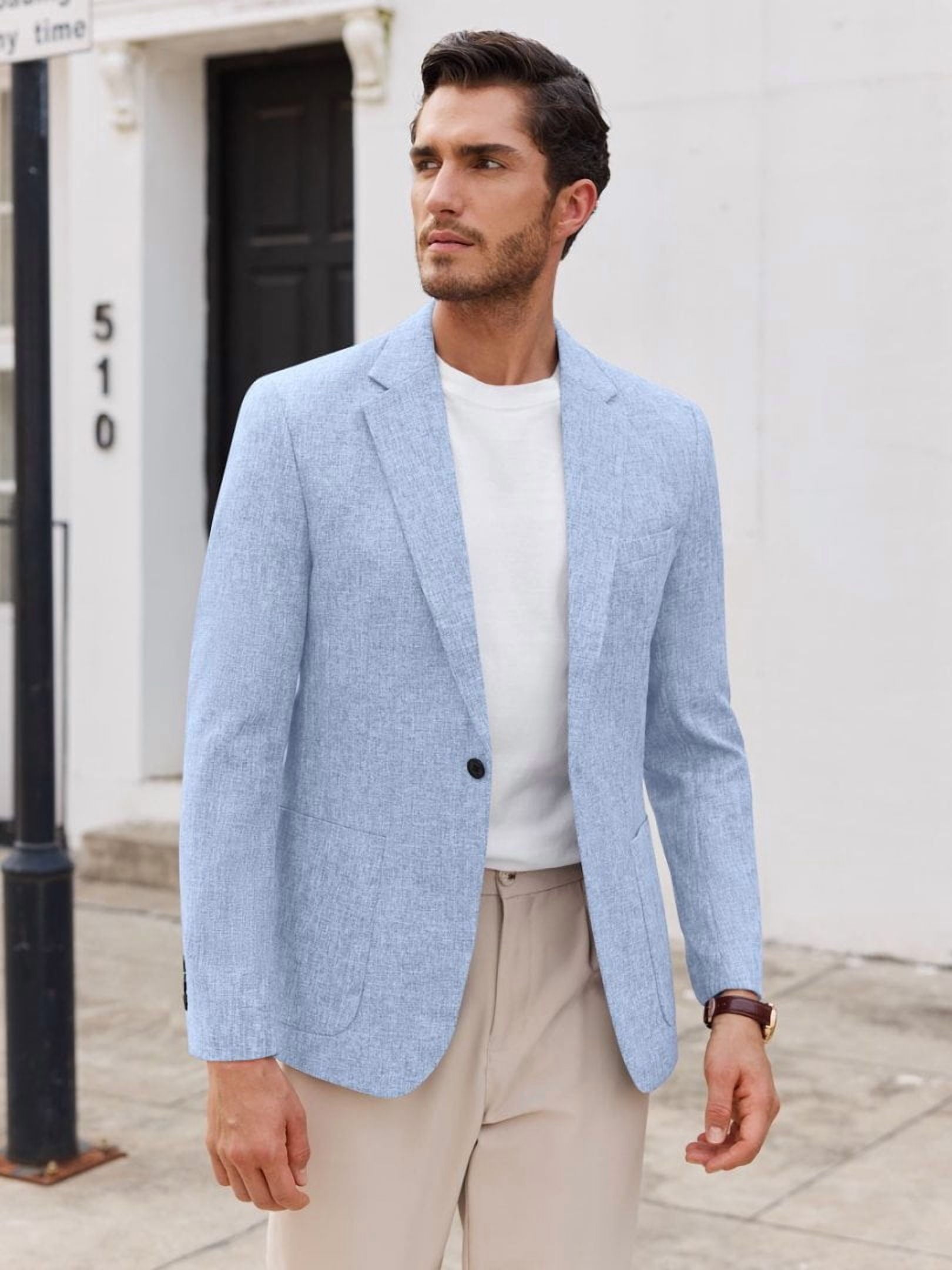 sogami Men's Casual Blazer One Button Business Suit Jacket For Men Regular Fit Sport Coats
