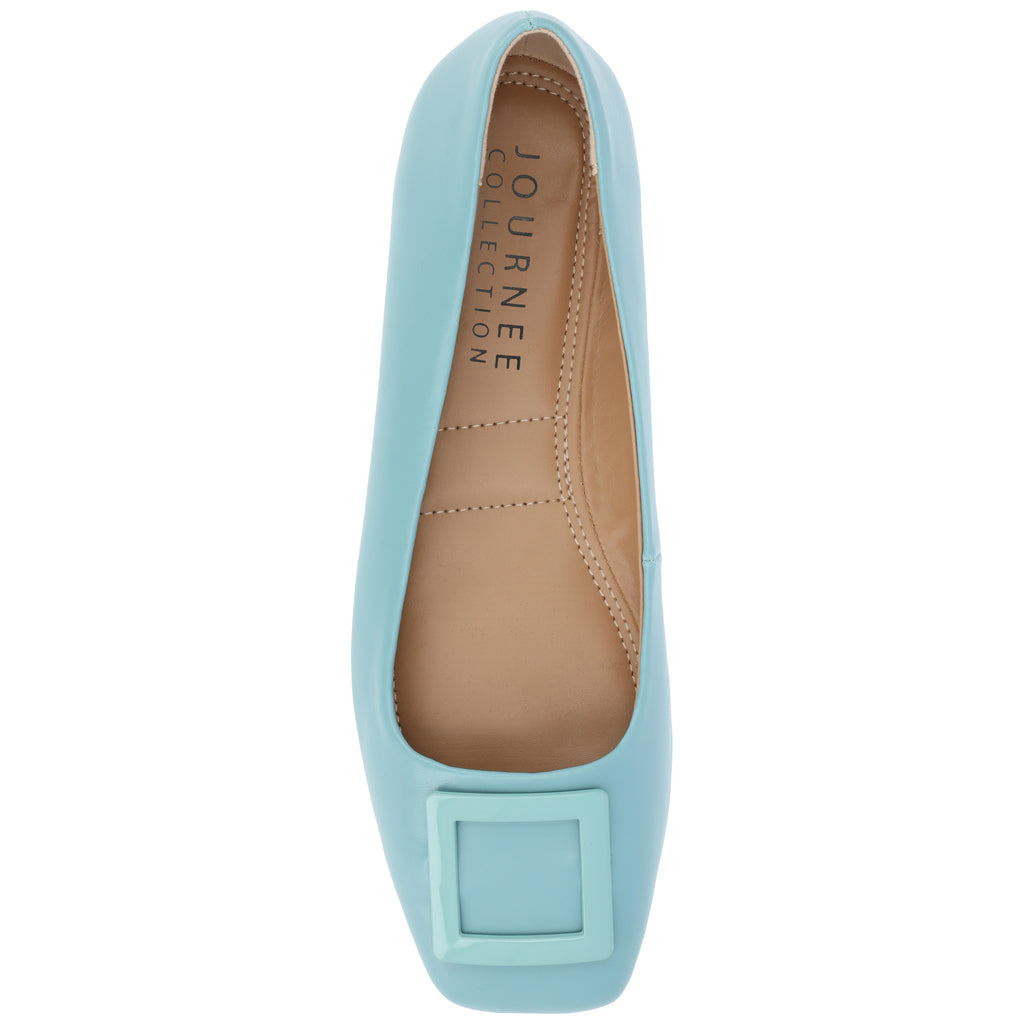 Journee Womens Zimia Ballet Slip On Square Toe Dress Flats