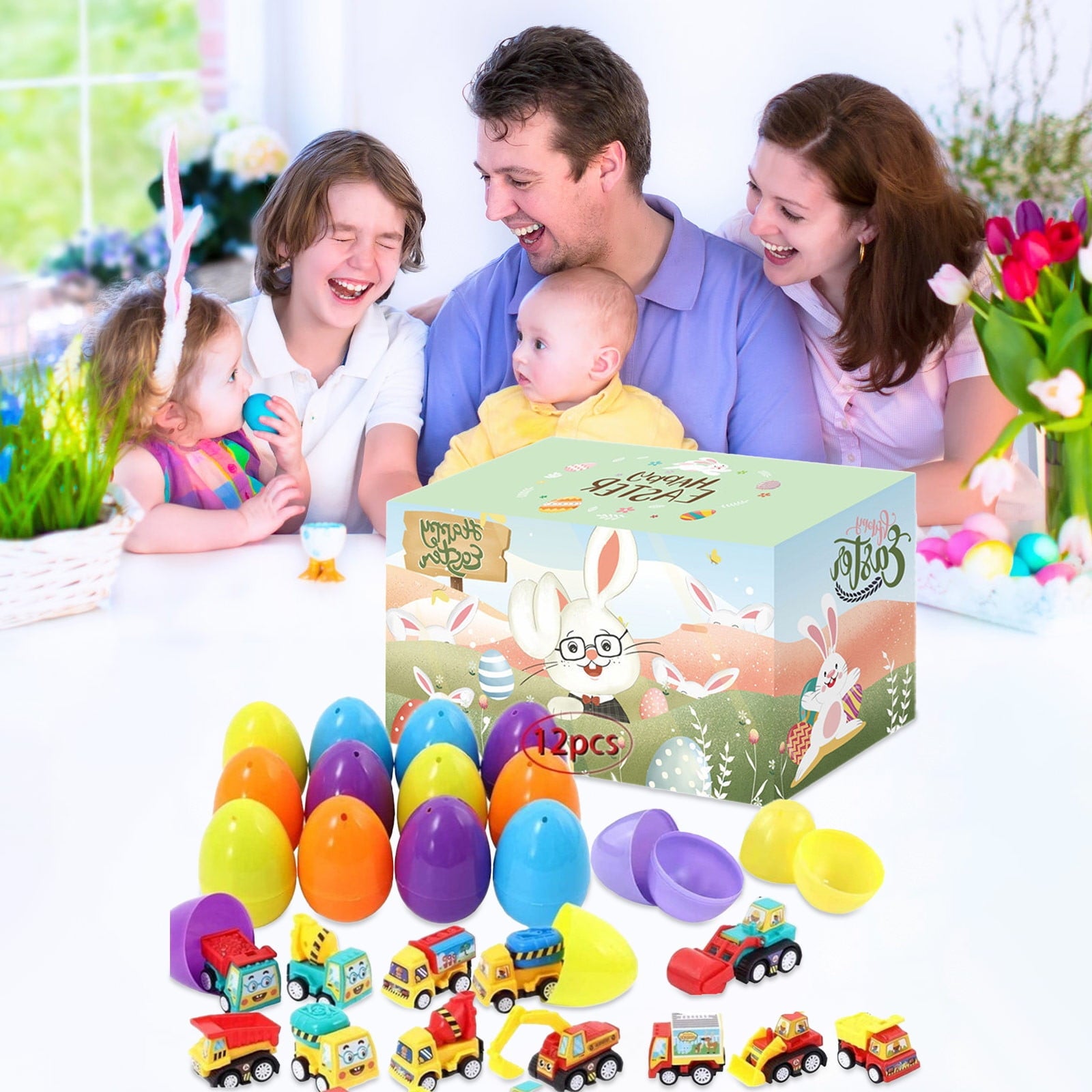 MeetYTOYS 24 Pack Prefilled Easter Eggs -Christmas Gifts Toy Filled Bulk Plastic Eggs for Kids, Bulk Prefilled Easter Eggs Toys