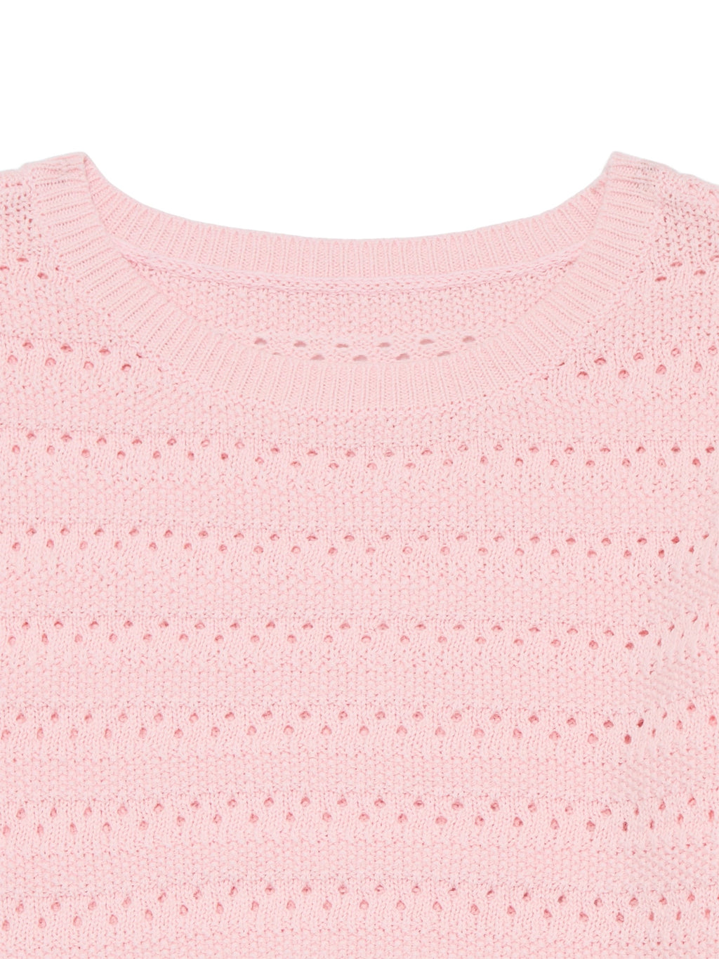 Wonder Nation Girls Pointelle Sweater with Long Sleeves, Sizes 4-18 & Plus