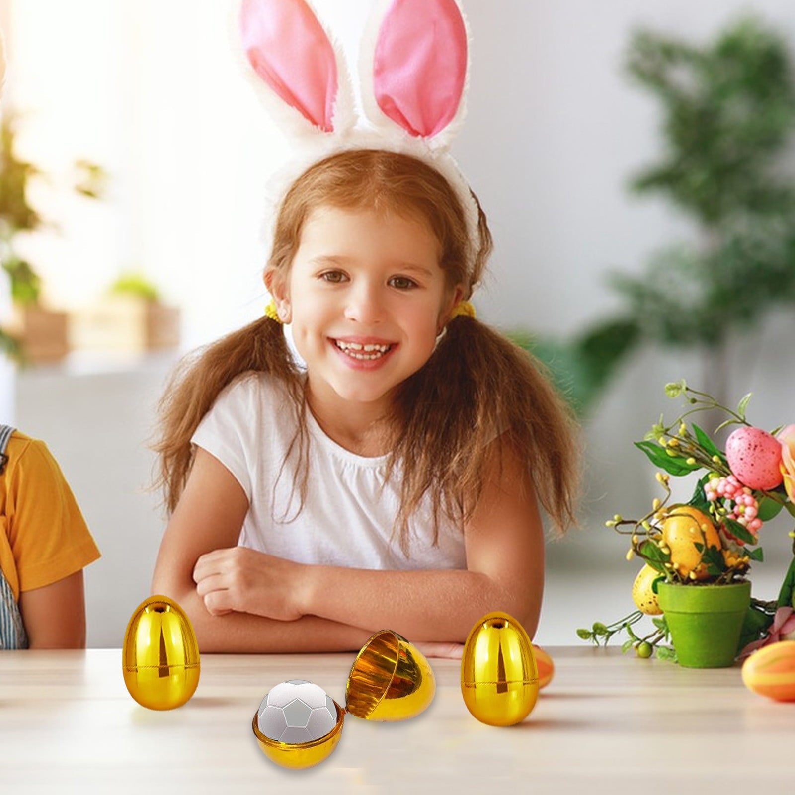 BAOPAI 12 Piece Fillable Plastic Easter Eggs Set for Easter Egg Hunt Games Toddler Toys Basket Stuffers Surprise Treats DIY Party Decoration Favors