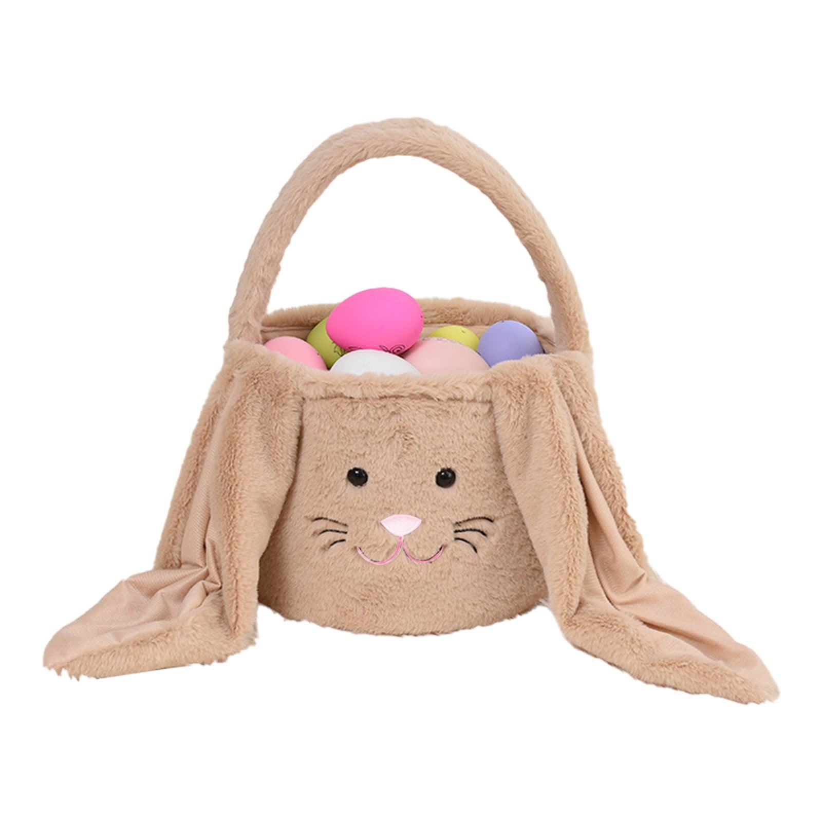 Easter Basket for Kids - Plush Bunny Basket with Handle, Easter Bucket for Egg Hunt, Easter Decorations & Gifts for Boys and Girls (Blue) by PALIFEUR