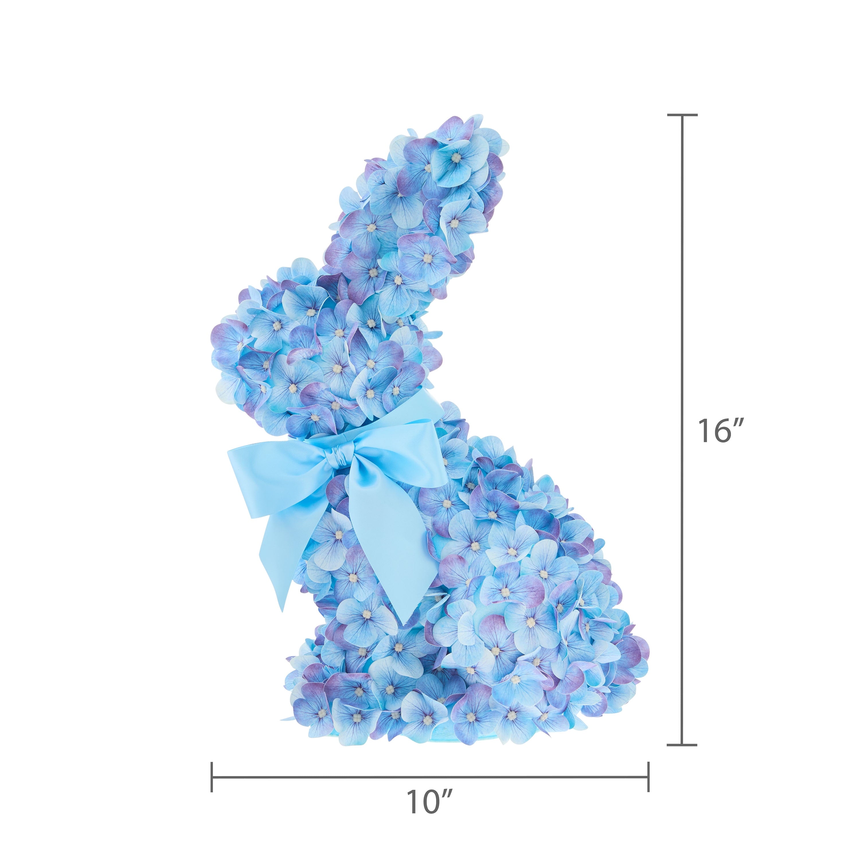 Hydrangea Bunny Tabletop Decoration, Blue, 16", Easter by Way To Celebrate