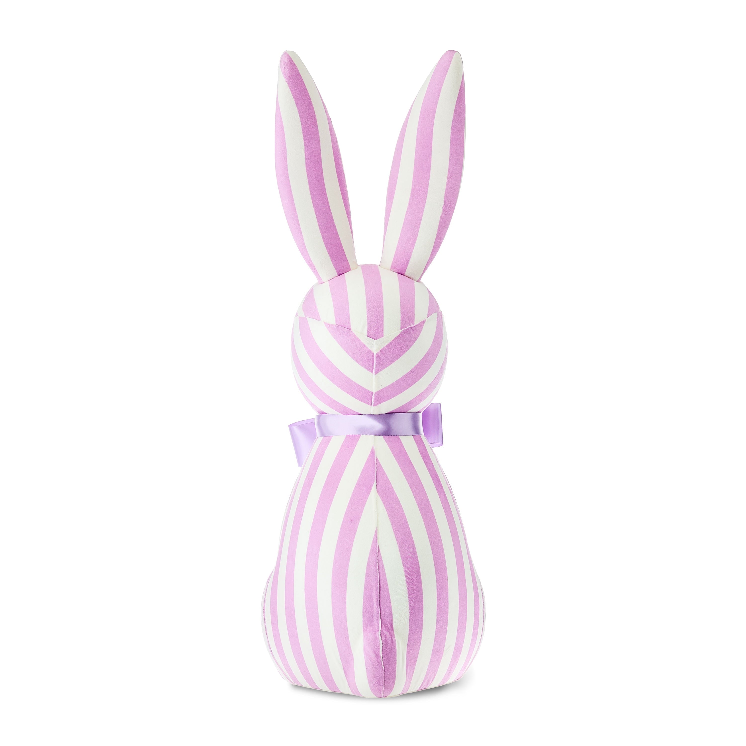 Jumbo Striped Bunny Tabletop Decoration, Purple and White, 27", Easter by Way To Celebrate