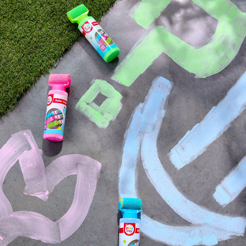 Play Day Roller Chalk Set, 3 Count, Green/Pink/Blue