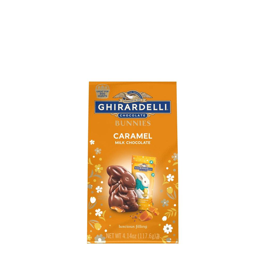 GHIRARDELLI Easter Milk Chocolate Candy Bunnies with Caramel Filling, 4.14 oz Bag