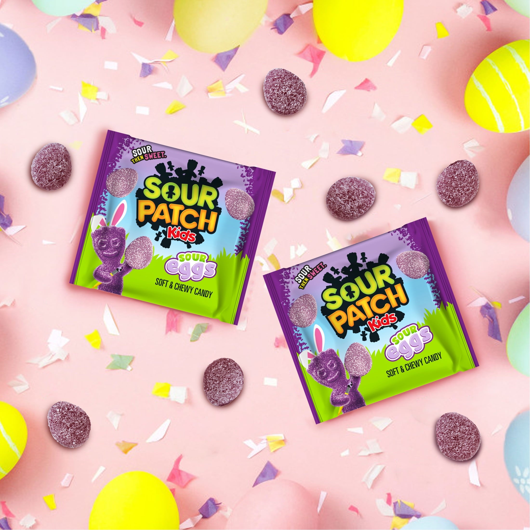 SOUR PATCH KIDS Sour Eggs Soft & Chewy Easter Candy, 18 Snack Packs