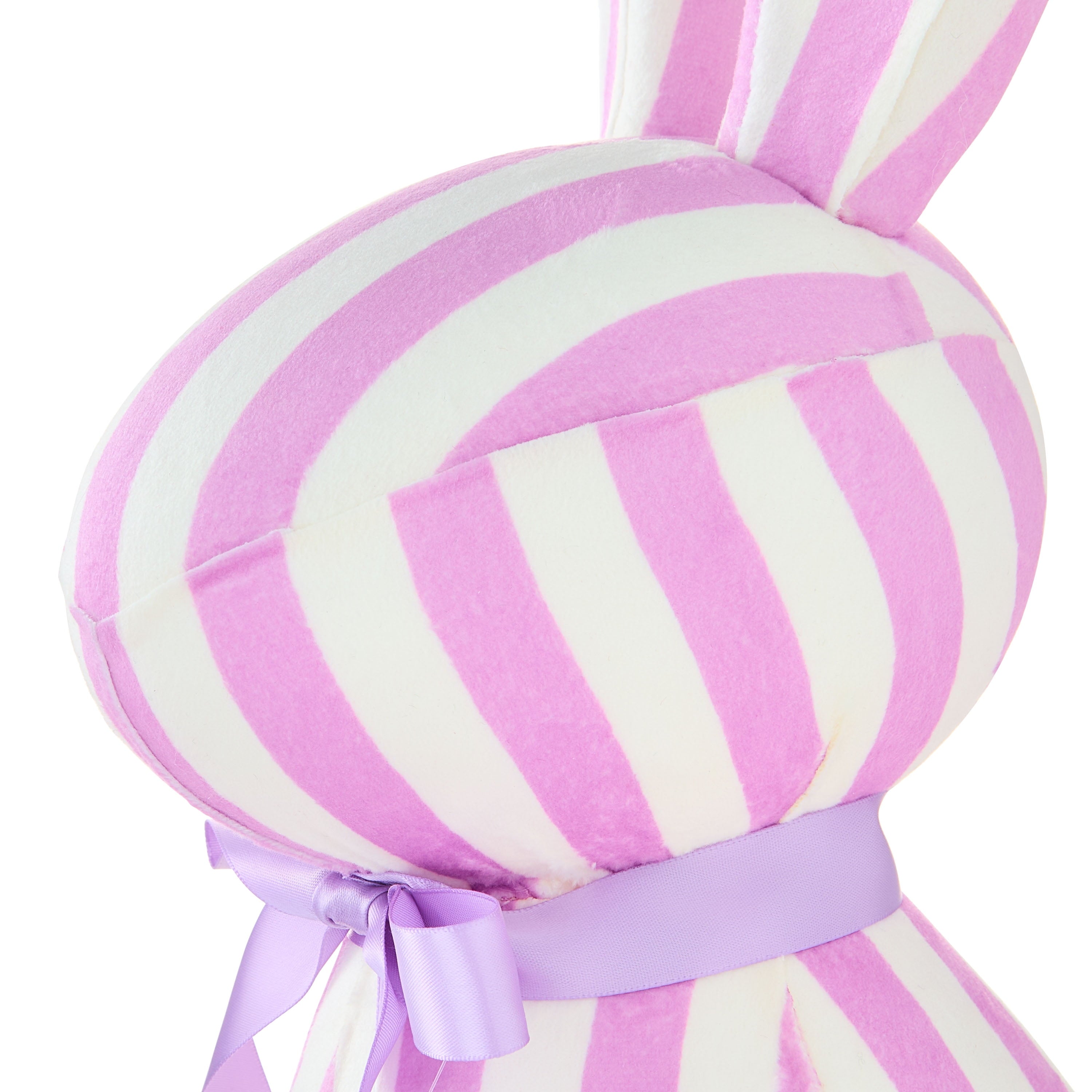 Striped Bunny Tabletop Decoration, Purple and White, 16", Easter by Way To Celebrate