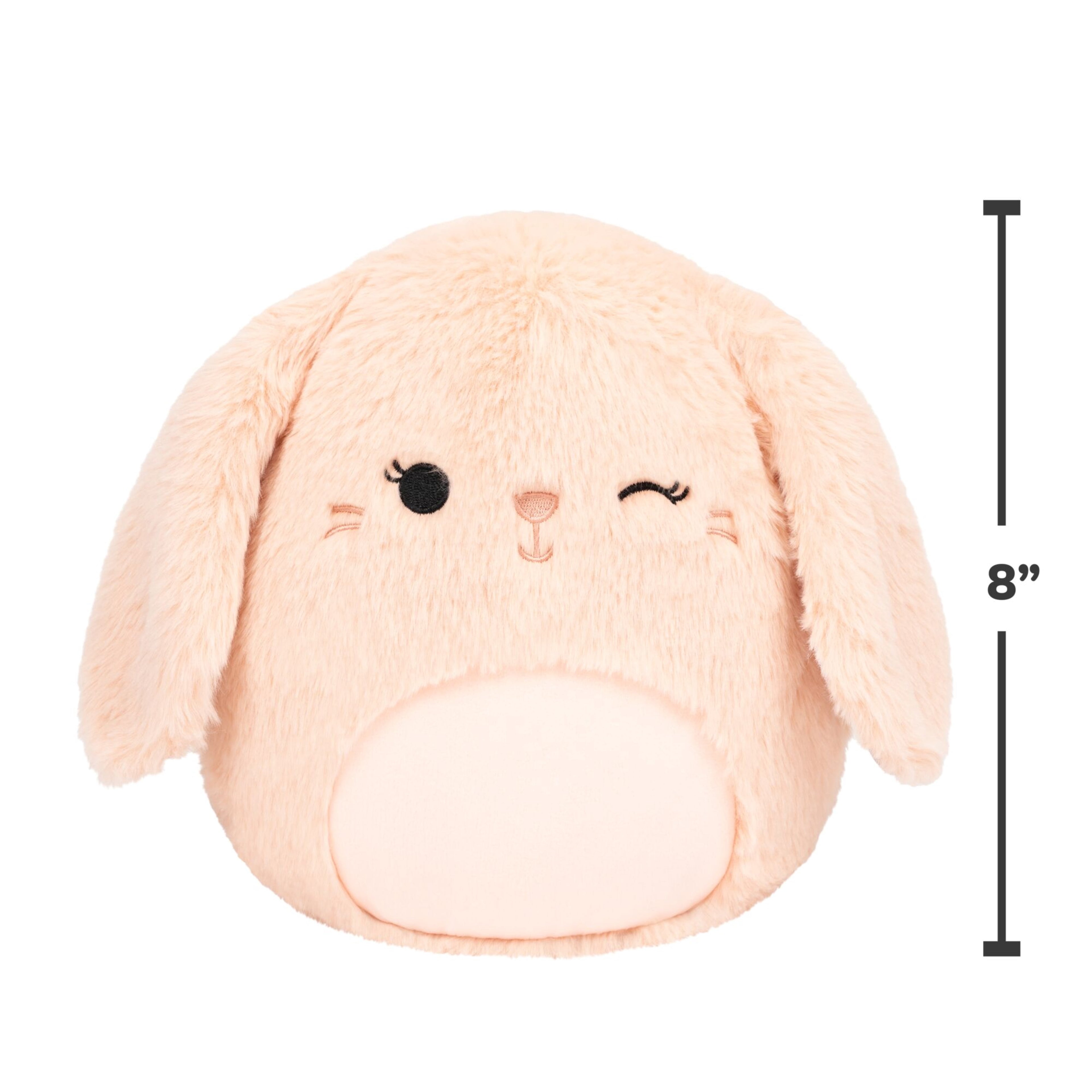 Squishmallows FuzzAMallow Official 8 inch Satine the Winking Peach Bunny - Child's Ultra Soft Plush Toy