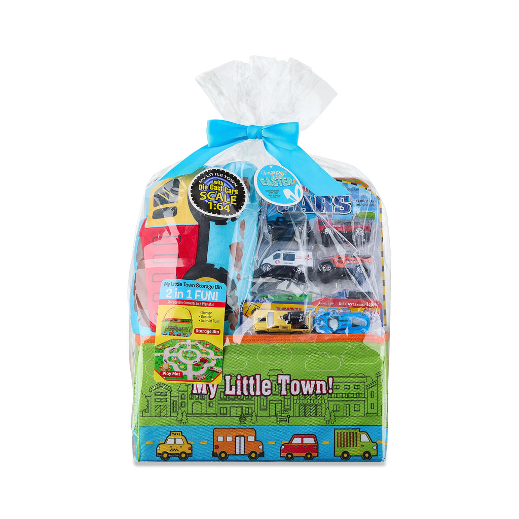 Prefilled 2-in-1 Car Playmat Bin Easter Basket Gift Set, by Wondertreats