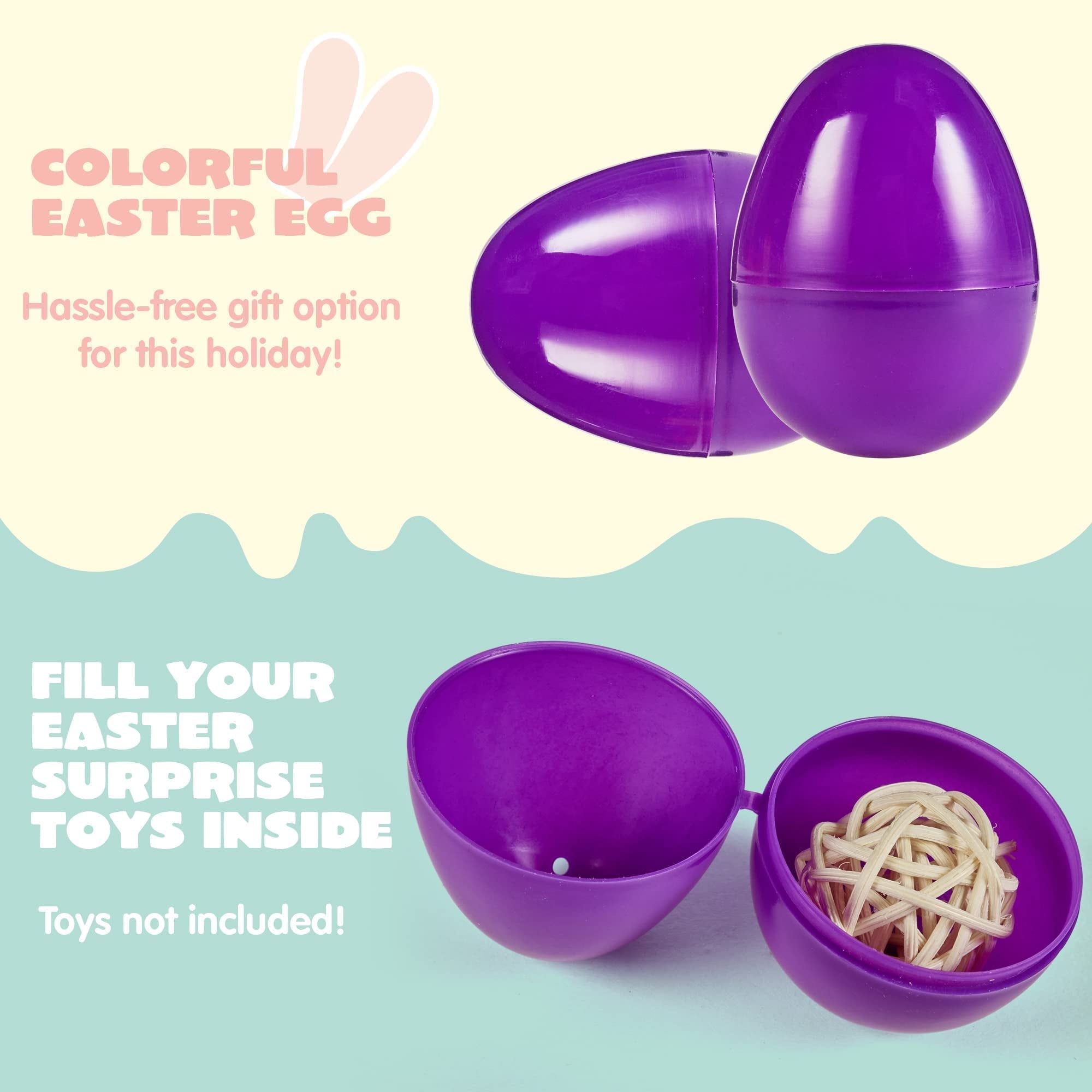 Joyfy 500 Pcs 2.3" Easter Eggs Plastic, Traditional Colorful Empty Easter Eggs Bulk, Egg Shells for Easter Hunt, Decoration, Filling Treats, Party Favor, Basket Stuffers, Classroom Prize Supplies