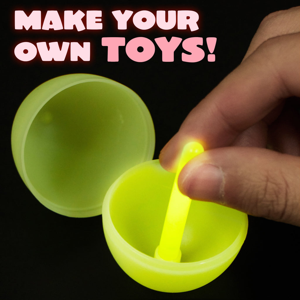 JOYFY 144 Pcs Easter Eggs Filled with Toys (72 Eggs & 72 Glow Sticks),Easter Glowing Eggs Set for Kids,Easter Basket Stuffers Fillers Gift,Easter Eggs Hunt Game Party Favors
